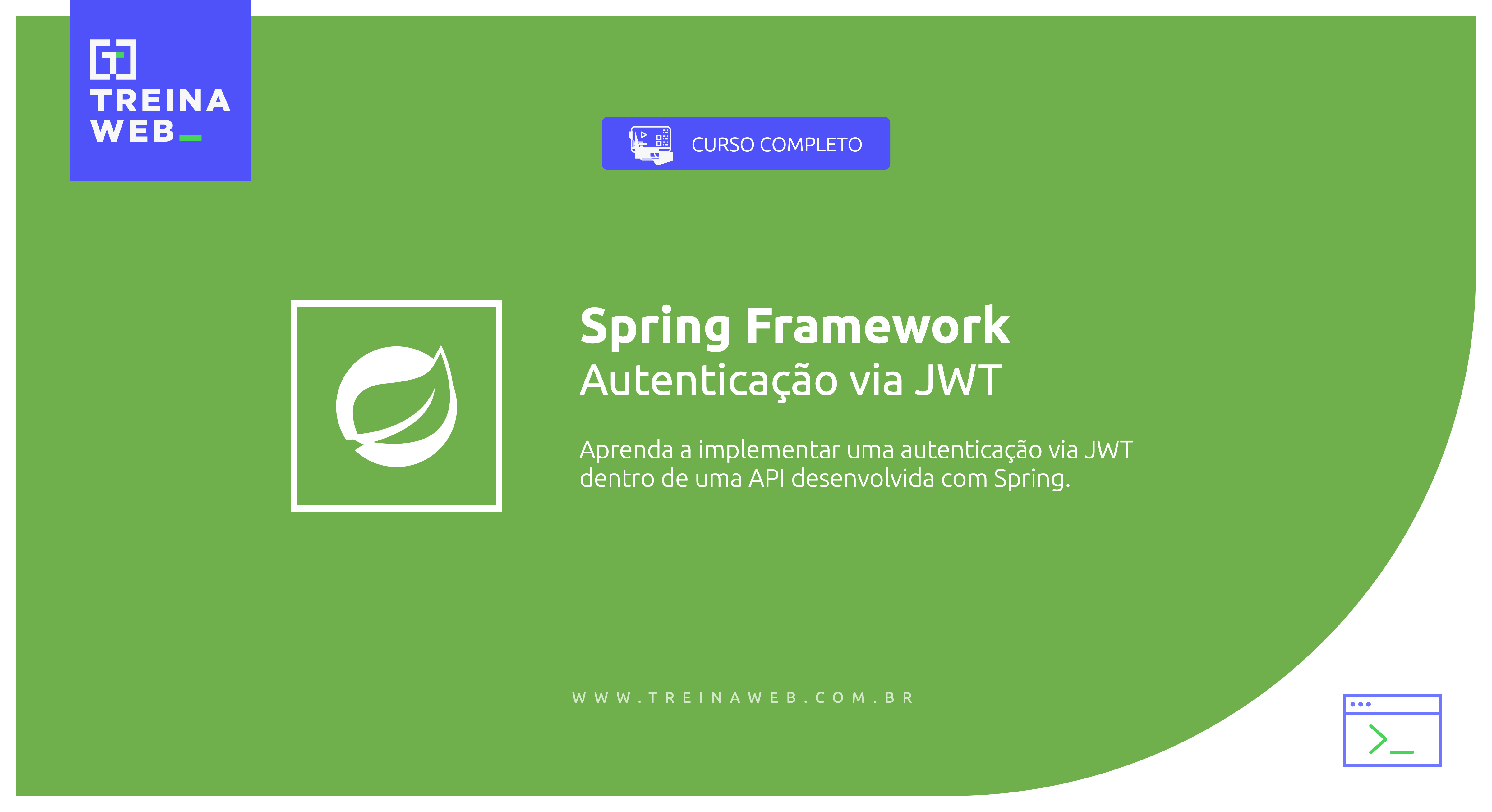Imagem ilustrativa do curso Spring Framework - Autenticação via JWT